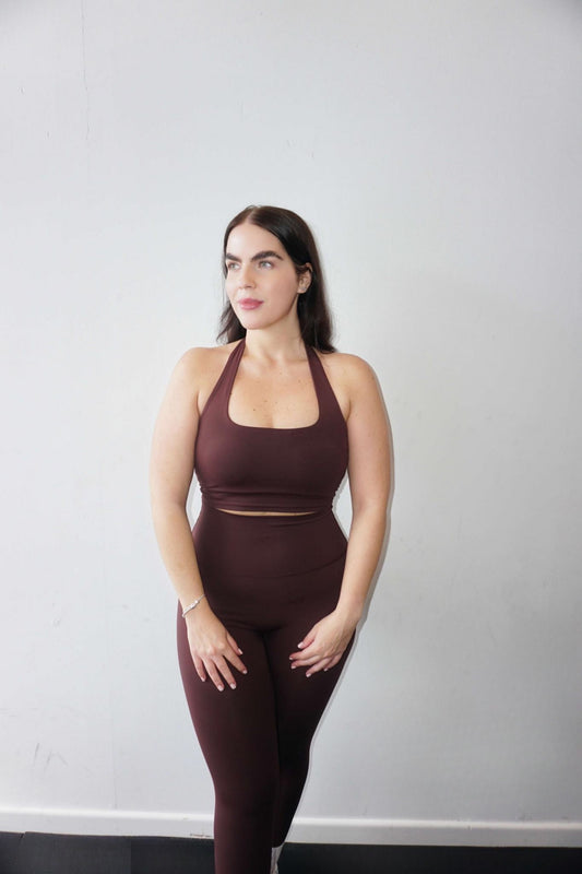 Halter neck bra - Dark Chocolate