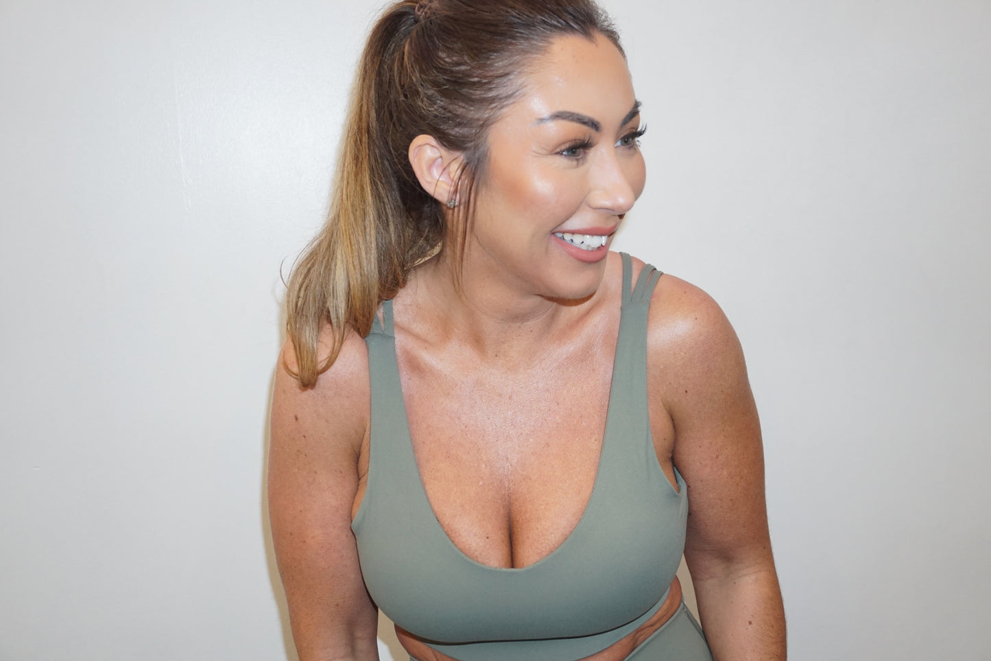 Strappy Back Bra - Khaki