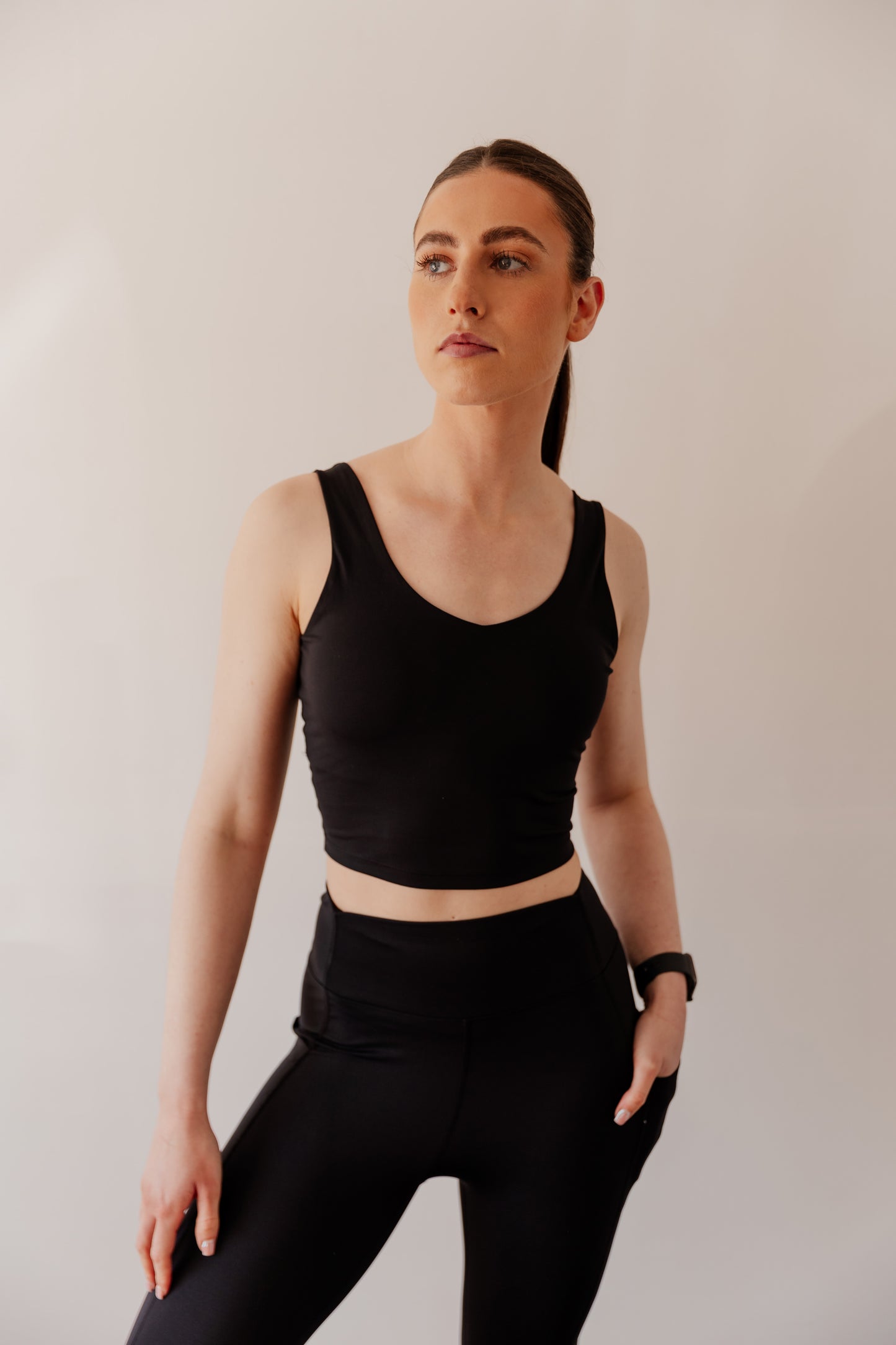 Cropped Super Soft Vest - Black