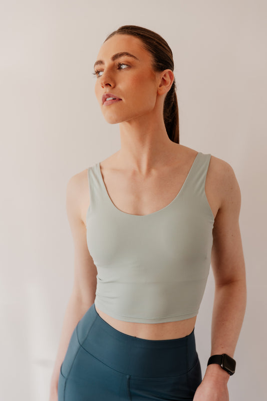 Cropped Super Soft Vest - Apple