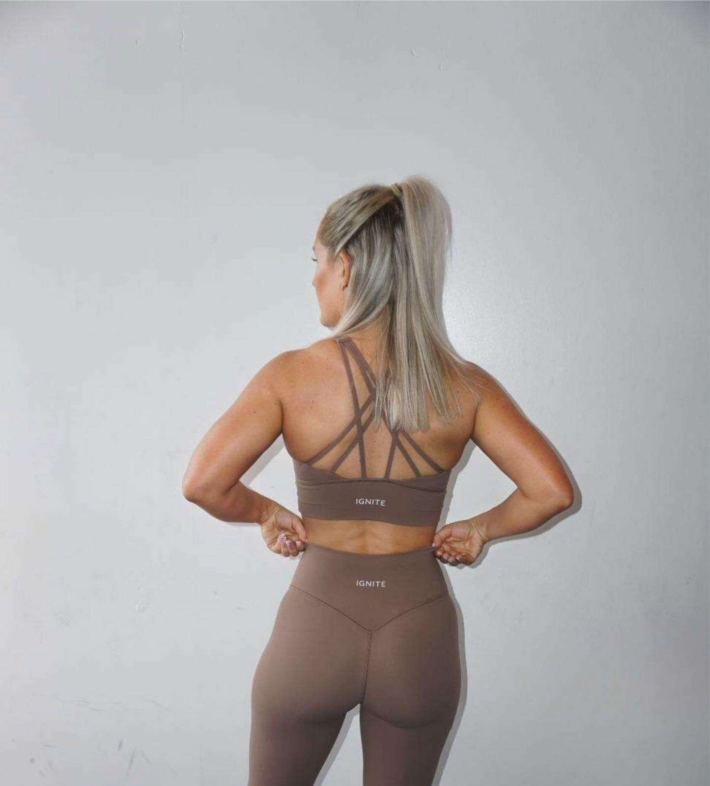 Cross Back Strappy Bra - Mocha