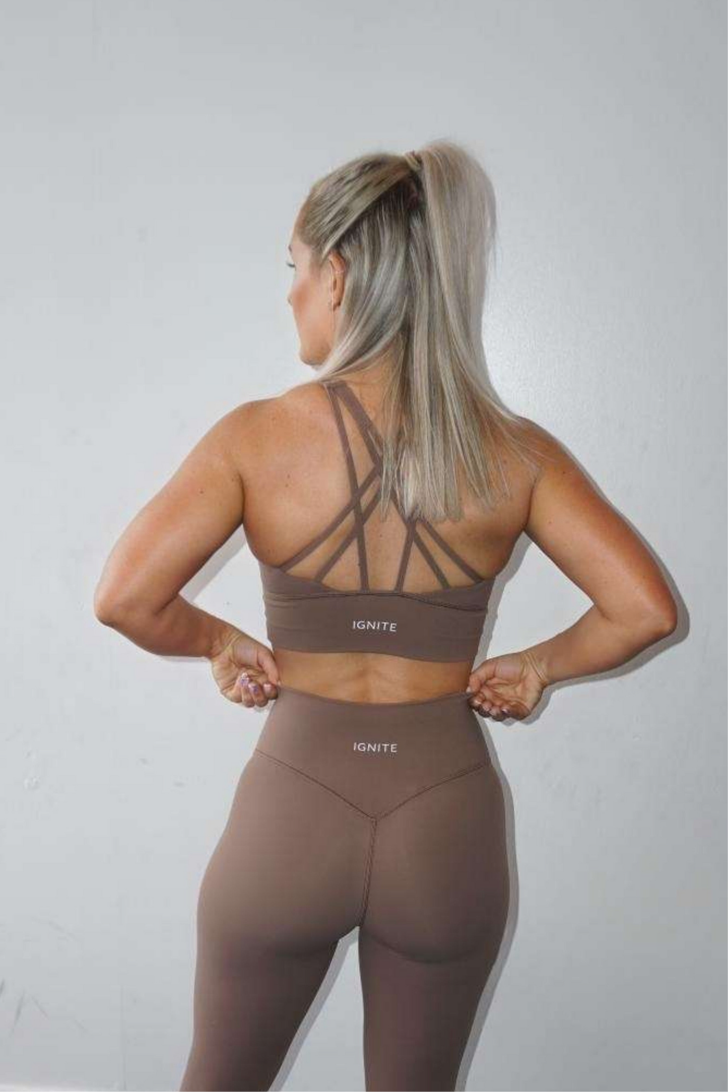 Cross Back Strappy Bra - Mocha