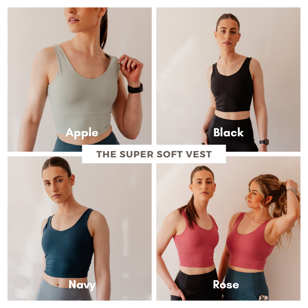 Cropped Super Soft Vest - Black